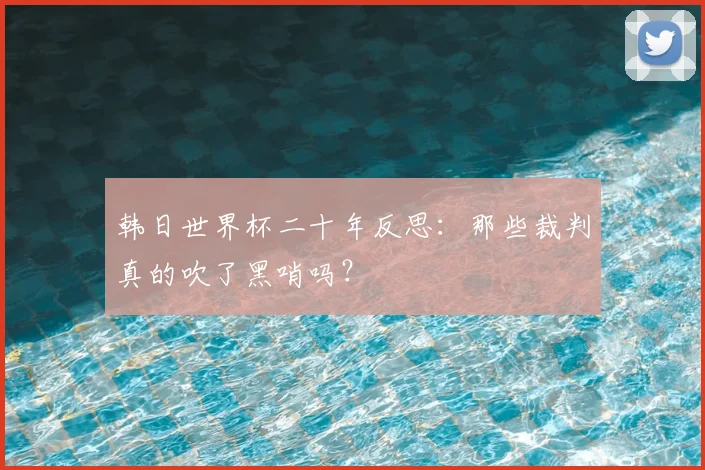 韩日世界杯二十年反思：那些裁判真的吹了黑哨吗？
